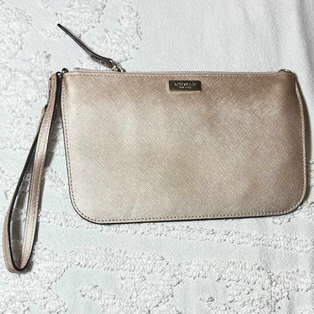 Kate Spade Metallic Gold Wristlet Clutch